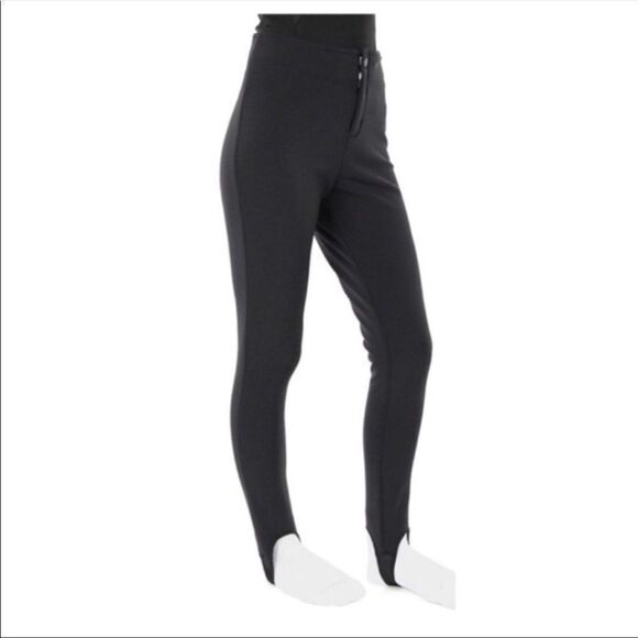 Vintage Schoeller of Switzerland Black Straight Slim Leg Stirrup Ski Snow Pants - Picture 1 of 11